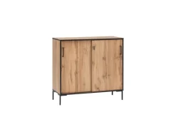 Hot PROREGAL Schiebetürenschrank Panda HxBxT 96 x 100 x 41 cm 2 Fächern & 2 Schiebetüren Eiche
