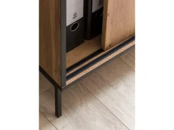 Hot PROREGAL Schiebetürenschrank Panda HxBxT 96 x 100 x 41 cm 2 Fächern & 2 Schiebetüren Eiche