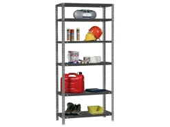 PROREGAL Schraubregal Panda Tall HxBxT 200 x 80 x 40 cm 6 Fachböden Fachlast 100 kg Anthrazit