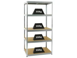 Hot PROREGAL Schwerlastregal Slim Elephant M HxBxT 180 x 90 x 60 cm 5 Ebenen Fachlast 350 kg Verzinkt