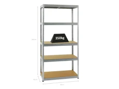 Hot PROREGAL Schwerlastregal Slim Elephant M HxBxT 180 x 90 x 60 cm 5 Ebenen Fachlast 350 kg Verzinkt