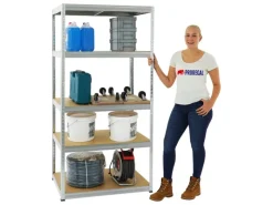 Hot PROREGAL Schwerlastregal Slim Elephant M HxBxT 180 x 90 x 60 cm 5 Ebenen Fachlast 350 kg Verzinkt