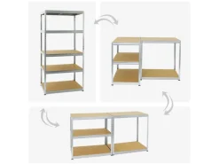 Hot PROREGAL Schwerlastregal Slim Elephant M HxBxT 180 x 90 x 60 cm 5 Ebenen Fachlast 350 kg Verzinkt