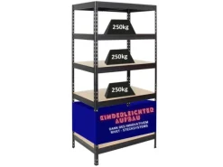 PROREGAL Schwerlastregal Rivet HxBxT 180 x 90 x 60 cm Fachlast 250 kg Innovatives Stecksystem