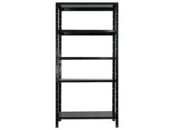 PROREGAL Schwerlastregal Ares HxBxT 180x90x40cm 5 Stahlplatten-Ebenen Fachlast 125 kg Schwarz