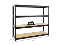 Sale PROREGAL Schwerlastregal Dino HxBxT 180 x 200 x 60 cm Fachlast 500 kg Schwarz