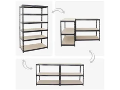 Clearance PROREGAL Schwerlastregal Giant Tiger HxBxT 200 x 120 x 60 cm Fachlast 265 kg 6-Ebenen Schwarz