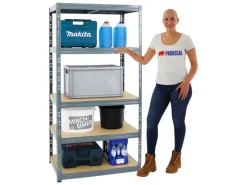 New PROREGAL Schwerlastregal Tiger HxBxT 180 x 90 x 60 cm Fachlast 265 kg 5-Ebenen Grau