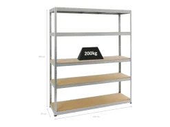 Clearance PROREGAL Schwerlastregal Giant Elephant HxBxT 180 x 150 x 45 cm Fachlast 200 kg Verzinkt