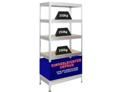 Online PROREGAL Schwerlastregal Rivet HxBxT 180 x 90 x 45 cm Fachlast 250 kg Innovatives Stecksystem Verzinkt