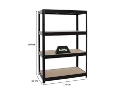 PROREGAL Schwerlastregal DINO HxBxT 180x120x60cm Fachlast 600kg