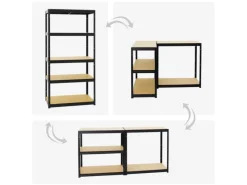 Best PROREGAL Schwerlastregal Slim Elephant S HxBxT 180 x 90 x 45 cm 5 Ebenen Fachlast 350 kg Schwarz