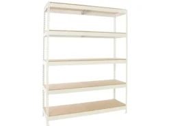 PROREGAL Schwerlastregal Wood Beast Five HxBxT 200 x 150 x 45 cm Fachlast 600 kg Weiß