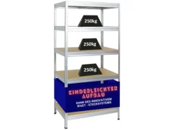 PROREGAL Schwerlastregal Rivet HxBxT 180 x 90 x 60 cm Fachlast 250 kg Innovatives Stecksystem