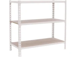 PROREGAL Schwerlastregal Small Muli HxBxT 100 x 100 x 40 cm 3 Fachböden Fachlast 150 kg Weiß