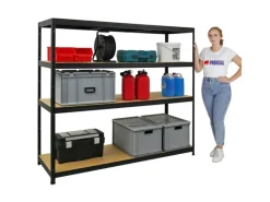 PROREGAL Schwerlastregal Giant Elephant HxBxT 160 x 180 x 60 cm Fachlast 200kg Schwarz