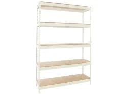 PROREGAL Schwerlastregal Wood Yeti Light Five HxBxT 200 x 120 x 60 cm Fachlast 300 kg Weiß