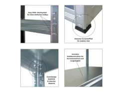 PROREGAL Schwerlastregal Steel Eagle HxBxT 180x100x60cm Fachlast 130kg Verzinkt