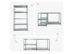 PROREGAL Schwerlastregal Steel Eagle HxBxT 180x100x60cm Fachlast 130kg Verzinkt