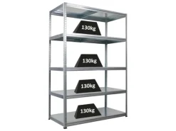 PROREGAL Schwerlastregal Steel Eagle HxBxT 180x120x60cm Fachlast 130kg Verzinkt