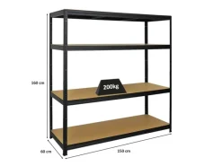 PROREGAL Schwerlastregal Giant Elephant HxBxT 160 x 150 x 60 cm Fachlast 200 kg