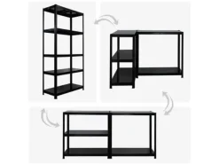 Best PROREGAL Schwerlastregal Ragnar HxBxT 180x90x40cm 5 Stahlplatten-Ebenen Fachlast 125 kg Schwarz