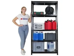 Best PROREGAL Schwerlastregal Ragnar HxBxT 180x90x40cm 5 Stahlplatten-Ebenen Fachlast 125 kg Schwarz