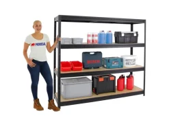 Outlet PROREGAL Schwerlastregal Dino HxBxT 180 x 180 x 60 cm Fachlast 500 kg Schwarz