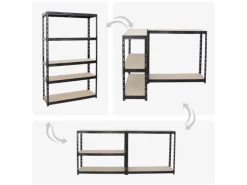 Clearance PROREGAL Schwerlastregal Giant Tiger HxBxT 200 x 120 x 40 cm Fachlast 265 kg 5-Ebenen Schwarz