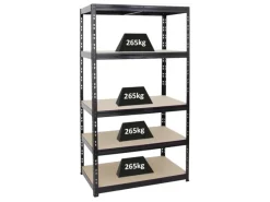 PROREGAL Schwerlastregal Tiger HxBxT 180 x 100 x 60 cm Fachlast 265 kg 5-Ebenen