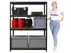 PROREGAL Schwerlastregal Big Elephant HxBxT 160 x 120 x 60 cm Fachlast 200kg Schwarz