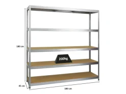 PROREGAL Schwerlastregal Giant Elephant HxBxT 180 x 180 x 45 cm Fachlast 200 kg