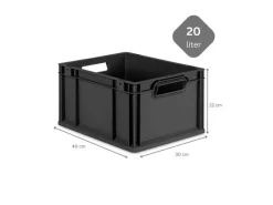 Discount PROREGAL SparSet 5x Eurobox Nextgen Grip Mit Auflagedeckel Und en Verschlüssen HxBxT 22x30x40cm 20 Liter Griffe Offen Schwarz