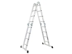 PROREGAL Sprossen-Mehrzweckleiter MULTISTEP mit Gerüstplattform Aluminium 4x4 Sprossen bis zu 4,6 m Höhe Traglast 150kg