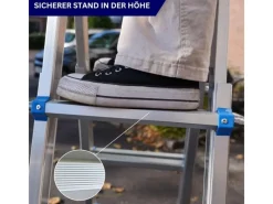 PROREGAL Sprossen-Mehrzweckleiter APOLLO 3-In-1 Aluminiumleiter 4x5 Sprossen Bis Zu 5 M Höhe 150 kg Traglast Klappleiter Stehleiter