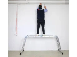 New PROREGAL Sprossen-Mehrzweckleiter MULTISTEP mit Gerüstplattform Aluminium 4x3 Sprossen bis zu 3,6 m Höhe Traglast 150kg