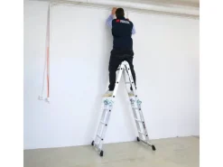 New PROREGAL Sprossen-Mehrzweckleiter MULTISTEP mit Gerüstplattform Aluminium 4x3 Sprossen bis zu 3,6 m Höhe Traglast 150kg