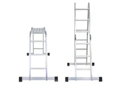 New PROREGAL Sprossen-Mehrzweckleiter MULTISTEP mit Gerüstplattform Aluminium 4x3 Sprossen bis zu 3,6 m Höhe Traglast 150kg