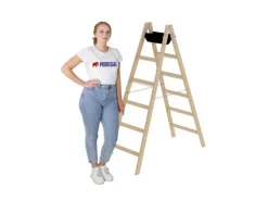 New PROREGAL Sprossen-Stehleiter Holz 2 x 6 Sprossen