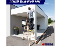 New PROREGAL Sprossen-Stehleiter Holz 2 x 6 Sprossen