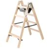 PROREGAL Stufen-Stehleiter Holz Beidseitig Begehbar 2 x 4 Stufen