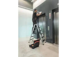 Outlet PROREGAL Stufen-Stehleiter Beidseitig Begehbar mit Clip-Step Relax 2 x 3 Stufen