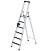 PROREGAL Stufen-Stehleiter Einseitig Begehbar mit Clip-Step R13 6 Stufen