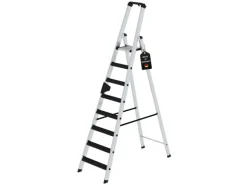 PROREGAL Stufen-Stehleiter Einseitig Begehbar mit Clip-Step Relax 9 Stufen