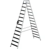 PROREGAL Stufen-Stehleiter Beidseitig Begehbar mit Clip-Step Relax 2 x 14 Stufen