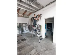 PROREGAL Stufen-Stehleiter Beidseitig Begehbar mit Clip-Step Relax 2 x 14 Stufen