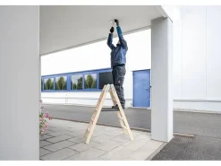 Discount PROREGAL Stufen-Stehleiter Holz Beidseitig Begehbar 2 x 7 Stufen