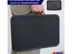 PROREGAL Tritthocker Klappbar 18x47x32cm Traglast 150kg Stahl Matt Schwarz Hocker Klapphocker Falthocker Haushaltsleiter Trittleiter