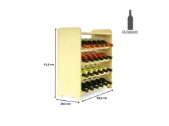 Online PROREGAL Weinregal Pinotwine C HxBxT 61,6 x 63,2 x 26,5 cm 24 Flaschen Massives Kiefernholz Natur Unbehandelt Kiefer Natur