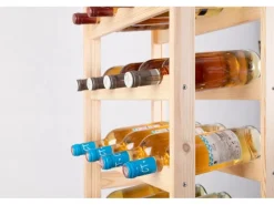 Discount PROREGAL Weinregal Pinotwine HxBxT 166 x 43,4 x 25 cm 44 Flaschen Massives Kiefernholz Natur unbehandelt Kiefer Natur